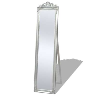 Free-Standing Mirror Baroque Style Silver