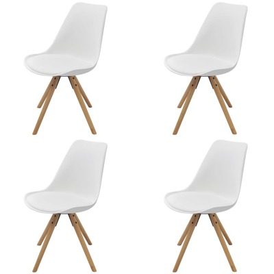 Dining  Chairs 4 pcs White Faux Leather