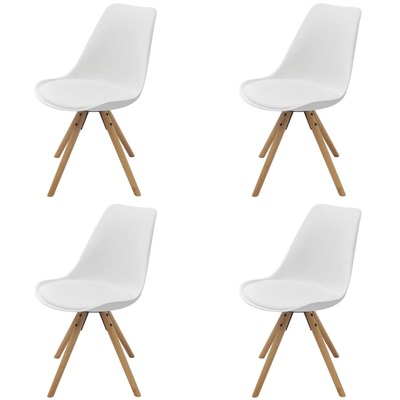Dining  Chairs 4 pcs White Faux Leather