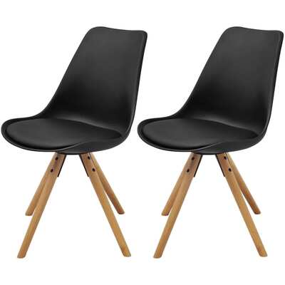 Dining Chairs 2 pcs  Black Faux Leather