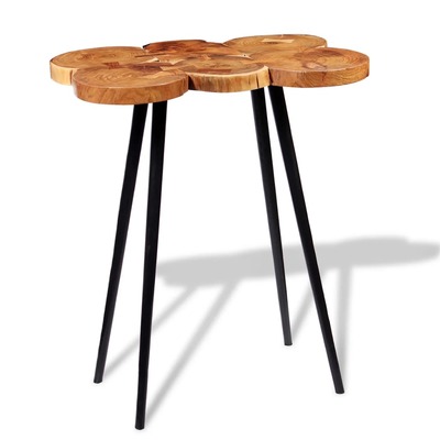 Log Bar Table Solid Acacia Wood 