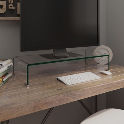 TV  Stand/Monitor Riser Glass Clear 