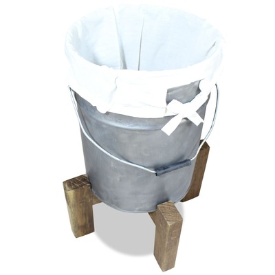 Laundry Basket Galvanised Iron Solid Reclaimed Wood 