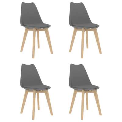 Dining Chairs 4 pcs Grey Faux Leather