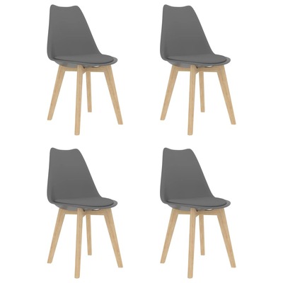 Dining Chairs 4 pcs Grey Faux Leather