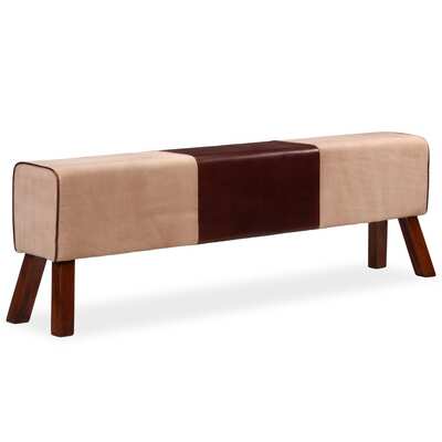 Bench Genuine Leather and Canvas Beige and Brown 