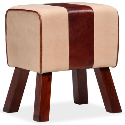 Bench Genuine Leather and Canvas Beige and Brown