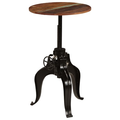 Bar Table Black Solid Reclaimed Wood