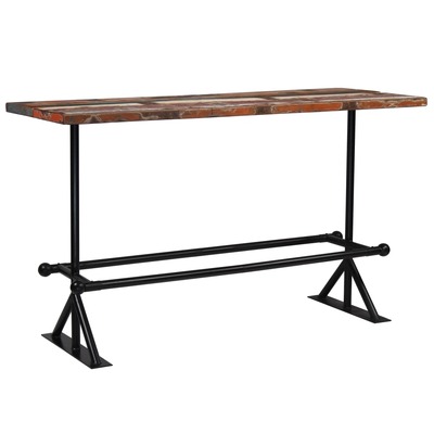 Bar Table Solid Reclaimed Wood Multicolour
