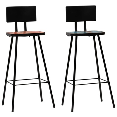 Bar Chairs 2 pcs Solid Reclaimed Wood