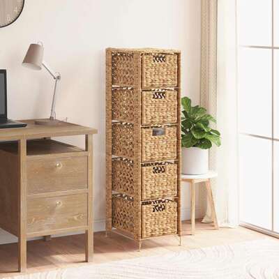 Storage Unit with 5 Baskets Water Hyacinth