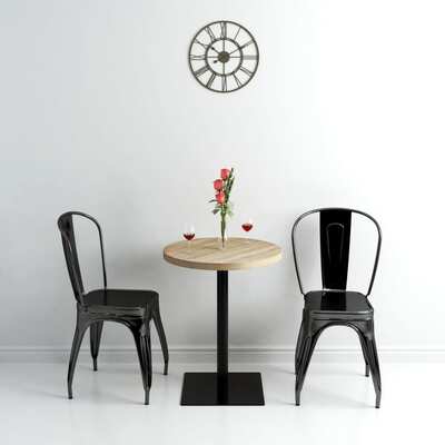 Bistro Table MDF and Steel Round Oak