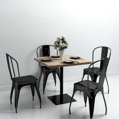 Bistro Table MDF and Steel Square Oak Colour