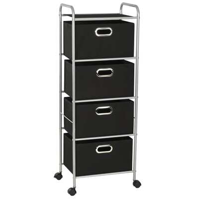 Shelving Unit with 4 Storage Boes Steel and Non-woven Fabric
