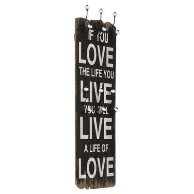Wall-mounted Coat Rack with 6 Hooks LOVE LIVE