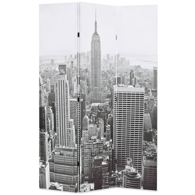 Folding Room Divider Day Black, White