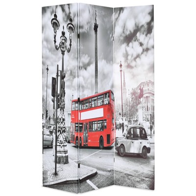 Folding Room Divider Black and White