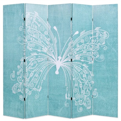 Folding Room Divider Durable Butterfly Blue