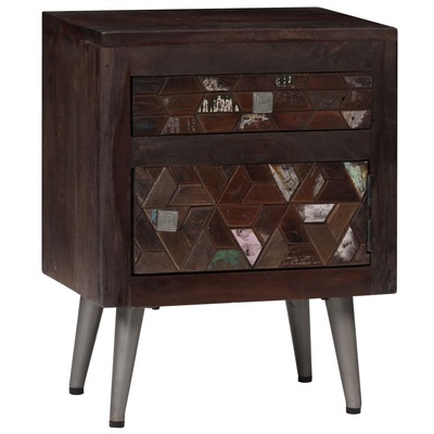 Bedside Table Cabinet Solid Reclaimed Wood