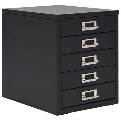 Filing Cabinet with 5 Drawers Metal Black