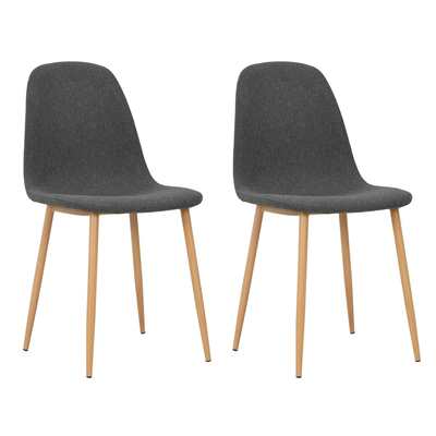 Dining Chairs 2 pcs Dark Grey Fabric