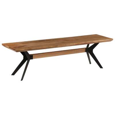 Dining Bench Solid Acacia Wood and Steel 