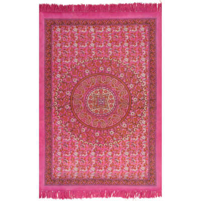 Kilim Rug Cotton with Pattern Fachsia