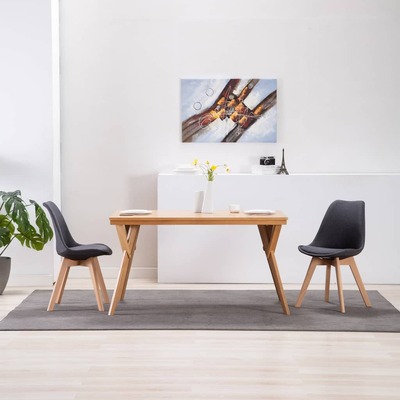 Dining Chairs 2 pcs Dark Grey Fabric
