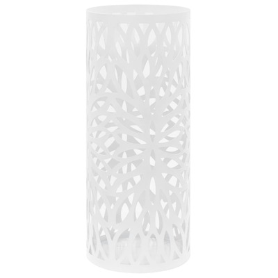 Umbrella Stand Leaves Steel White