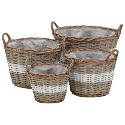 4 pcs Wicker Raised Bed