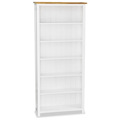 6-Tier Bookcase Solid Oak Wood
