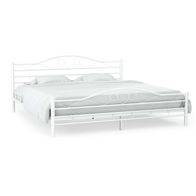 Bed Frame Plywood White Metal 