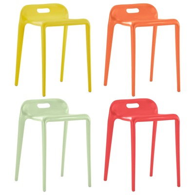 Stackable Stools 4 pcs Multicolour Plastic
