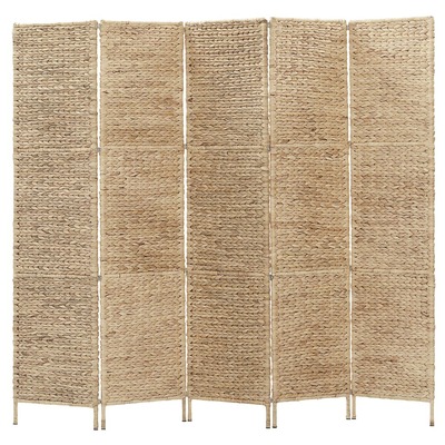 5-Panel Room Divider Water Hyacinth