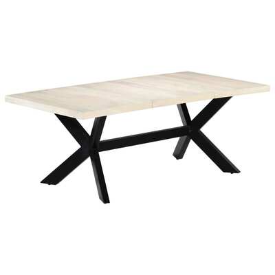 Dining Table Solid Mango Wood White