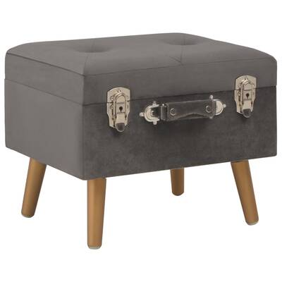 Storage Stool 40 cm Grey Velvet