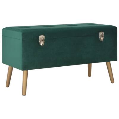 Bench with Storage Compartment 80 cm Green Velvet