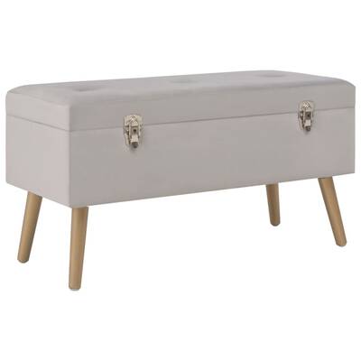 Bench with Storage Compartment 80 cm Grey Velvet