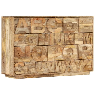 Alphabet Cabinet with 6 Drawers  Solid Mango Wood