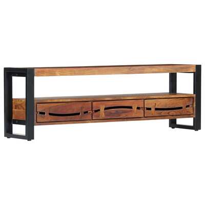 TV Cabinet 1 Shelf Solid Acacia Wood