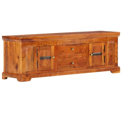 TV Cabinet 2 Drawers Solid Acacia Wood