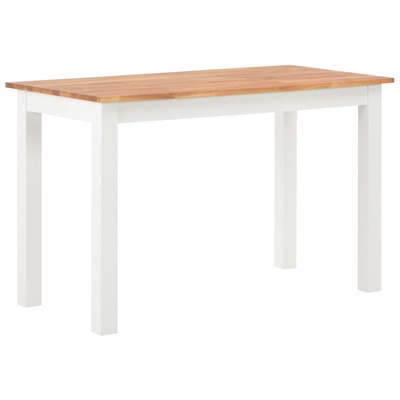 Dining Table Solid Oak Wood, White