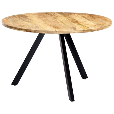 Dining Table Solid mango wood Brown and black
