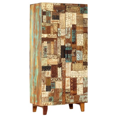 Hand Carved Highboard Solid Reclaimed Wood