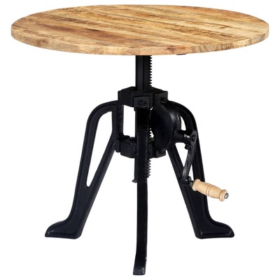 Side Table  Solid Mango Wood and Cast Iron