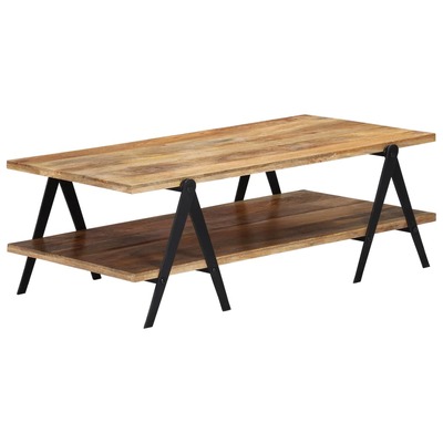 Coffee Table 2 Layers Solid Mango Wood