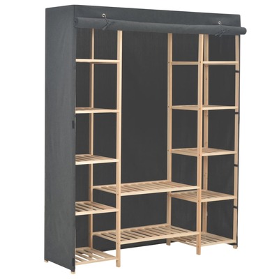 Wardrobe Storage Grey Fabric