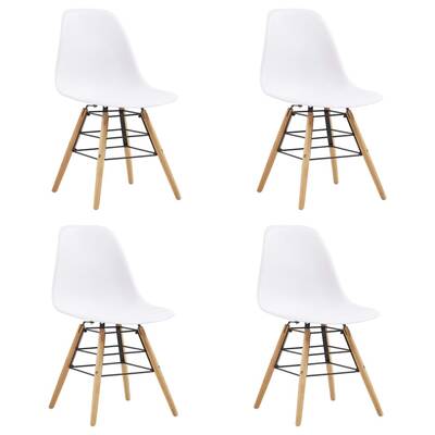 Dining Chairs 4 pcs White Plastic