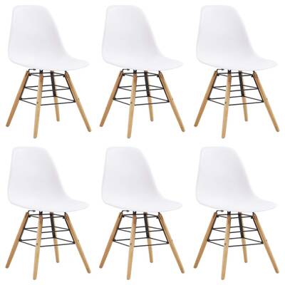 Dining Chairs 6 pcs White Plastic