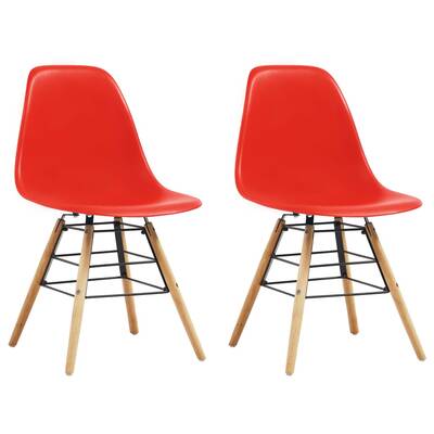 Dining Chairs 2 pcs Red Plastic